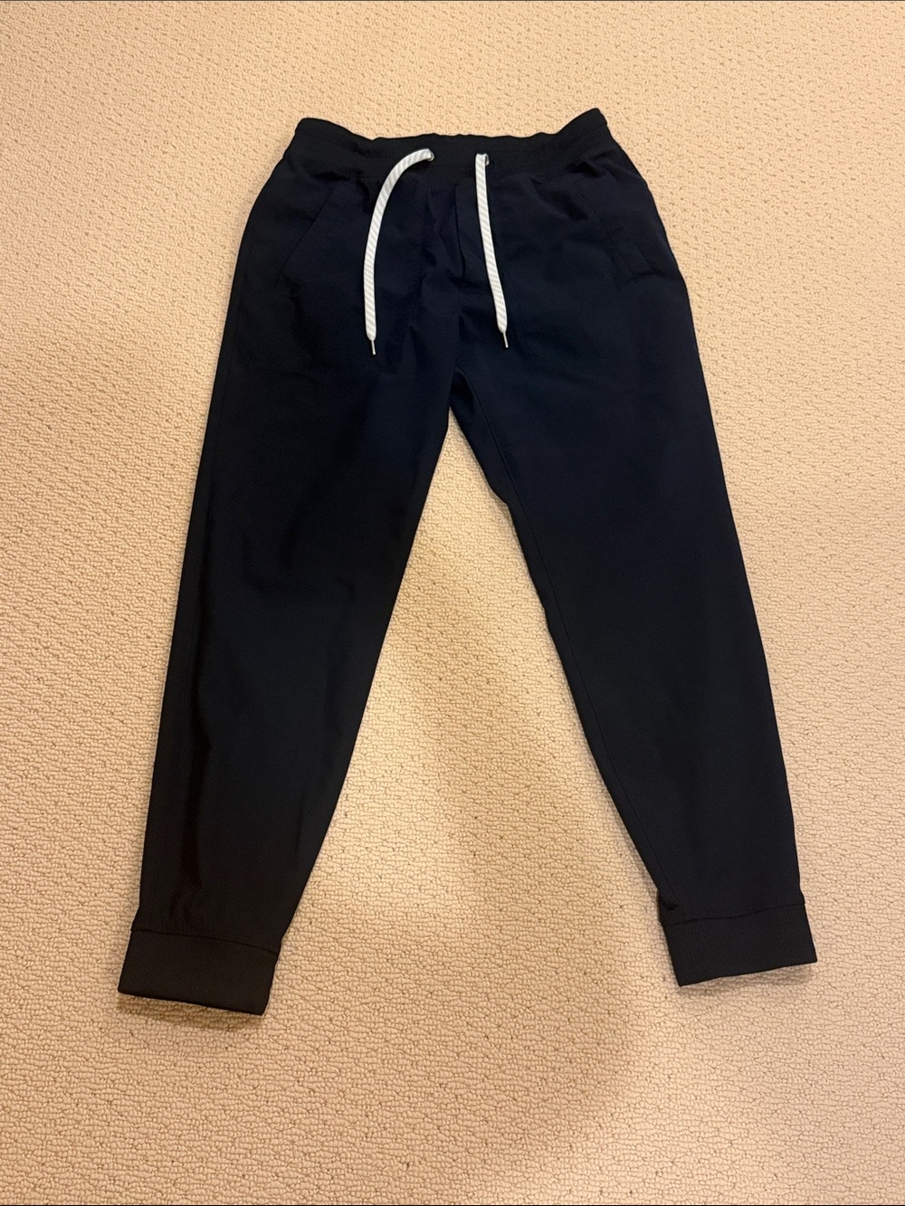 Classic Navy Blue Joggers with White Drawstring